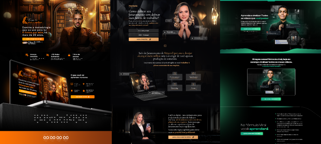 Landing pages de mentoria e curso online