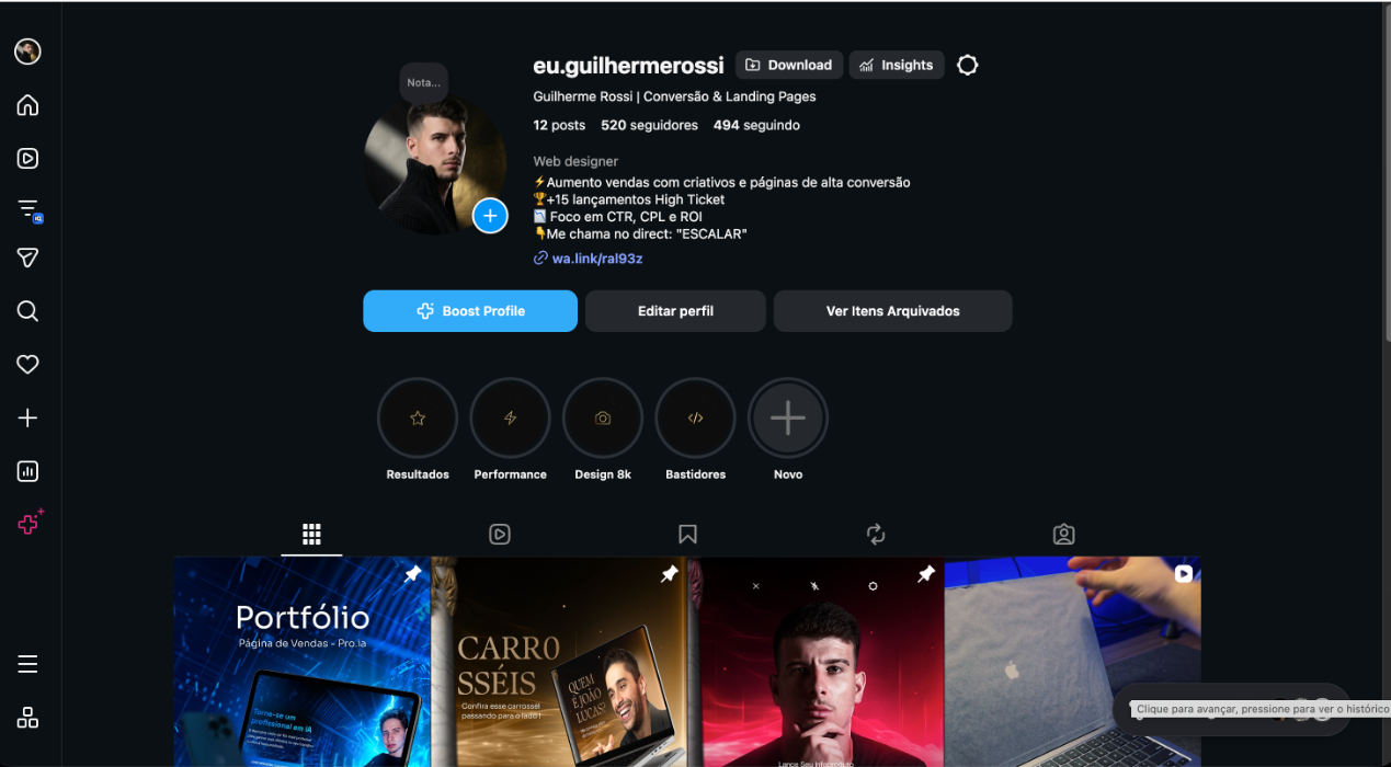 Mockup da landing page